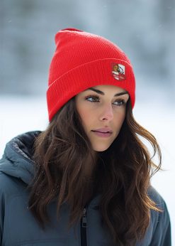 Šilalės "Lūšis" raudona kepurė beanie