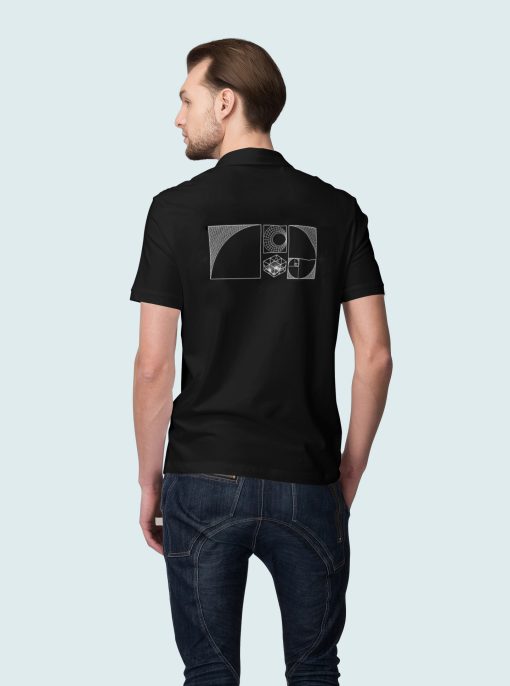 KTU MGMF vyriški/unisex polo marškinėliai su logo priekyje ir fibinačio seka - Image 2