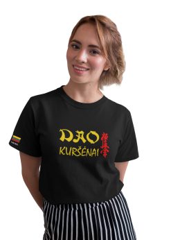 Medvilniniai "Dao" Kuršėnai moteriški marškinėliai su dideliu logu nugaroje