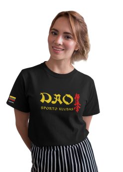 Medvilniniai sporto klubo "Dao" moteriški marškinėliai su dideliu logo nugaroje