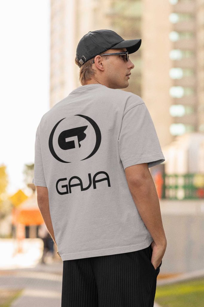 Oversize marškinėliai "Gaja" sporto mokykla, didelis logo nugaroje