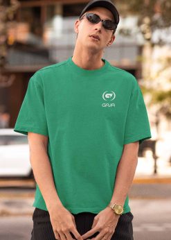 Alternative view of Oversize marškinėliai "Gaja" sporto mokykla, mažas logo